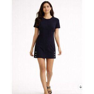 RAG & BONE ALLEGRA  JERSEY T-SHIRT MINI DRESS MINIMALIST PREPPY M NAVY